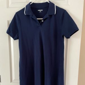 Lands End Navy Polo Shirt Dress Size M